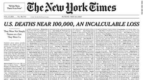 New York Times dedicates the front page to COVID victims