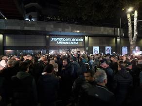 Protesters gather outside Amirani Cinema