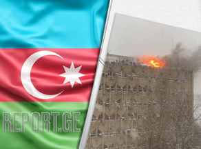 House on fire in Baku
