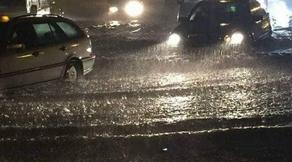 Streets flooded after heavy rain in Kobuleti