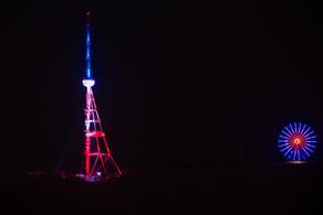 Georgia supports France: Tbilisi TV tower lit up in colors of French tricolour flag - PHOTO