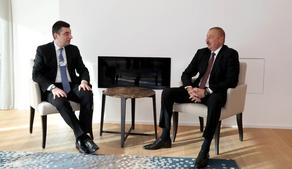 Giorgi Gakharia meets with Ilham Aliyev in Davos
