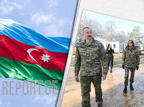Президент Азербайджана посетил город Шуша с женой и дочерью