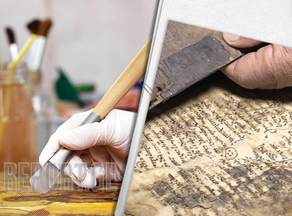 Lakhamuli manuscript being restored