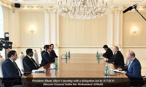 President Ilham Aliyev received delegation led by ICESCO Director-General