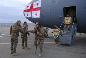 Company-sized unit of Georgian peacekeepers return from Afghanistan