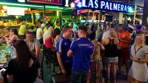 German tourists gathered for an illegal party in Spain