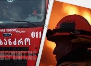Akhmeta fire: House engulfed in flames