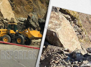 Rock mass collapses on the Zugdidi-Jvari-Mestia highway