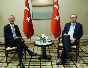 თურქეთის პრეზიდენტი NATO-ს გენერალურ მდივანს შეხვდა