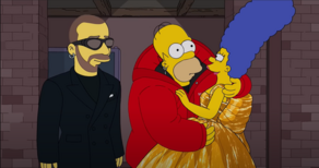 The Simpson cult cartoon characters displaying Demna Gvasalia's clothes