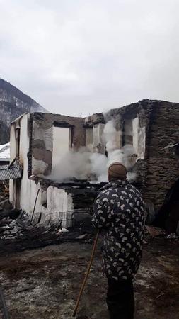 House burns to the ground in Lentekhi municipality - PHOTO