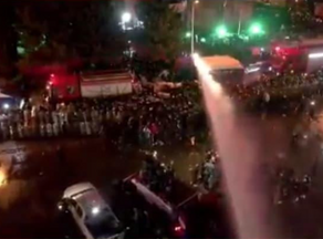 Protesters dispersed with water cannons again - VIDEO