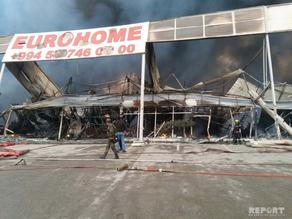Fire in building materials market localized in Baku  - VIDEO