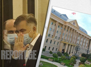 Mikheil Saakashvili attends the trial